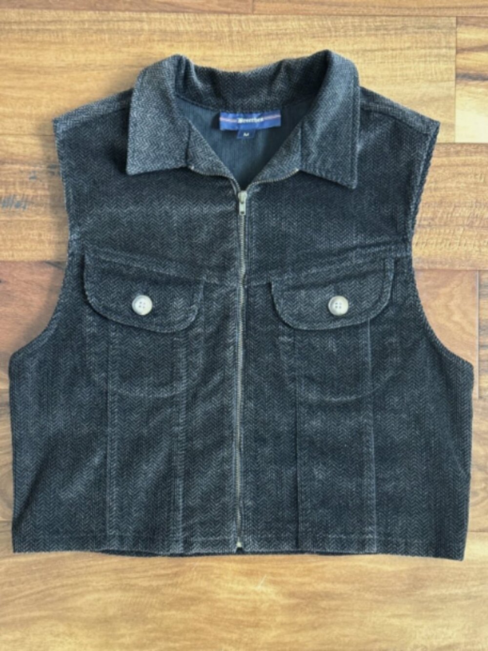 Vtg Breeches Herringbone Riding Vest Zip Front Equestrian Outdoor Women's Medium